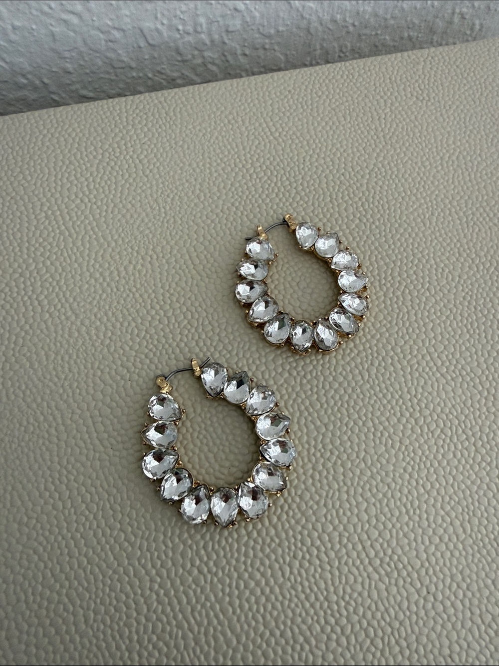 Gold Crystal Hoop Earrings - Women Jewelry